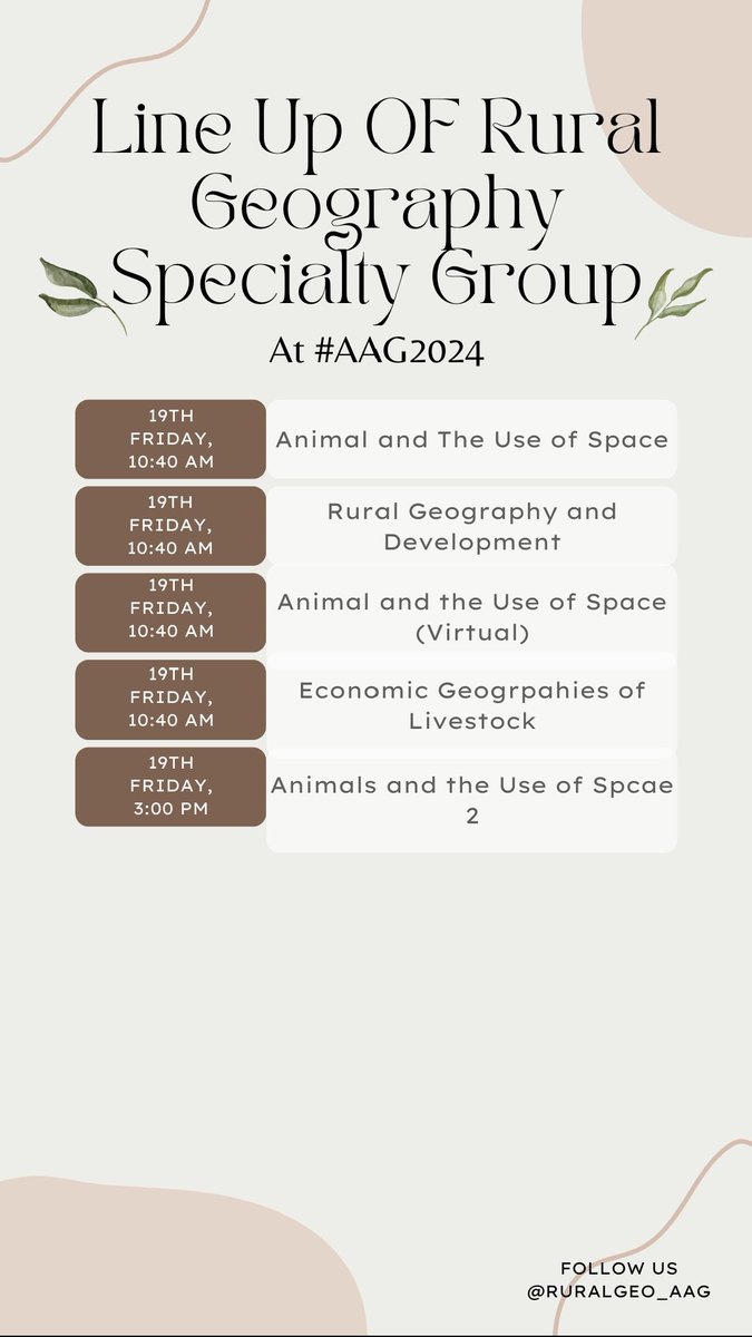 Hola! 🤠 We have been apart for far too long ! But here we are with our curated track of Rural Geography at #AAG2024, Hawaii. See you all soon! @Christy_SpaceHW @jklondon_ucd @grete_rural @HuskerHusa @theAAG @lavanya_G_ @LatinxGeog @UniGalwayRural