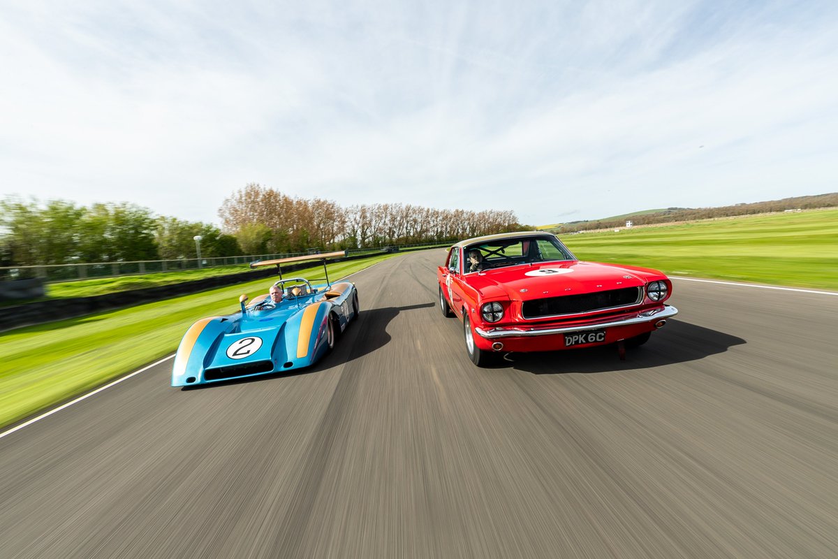 GoodwoodRRC's tweet photo. The @AlanMannRacing cars are looking glorious at #81MM. Alan Mann Racing ran #Ford Mustangs and were crucial in the development of the GT40. The 1969 Open Sports Ford will also appear in the much-anticipated #CanAm demo.

📸 Joe Harding https://t.co/yjtA0kh1GJ