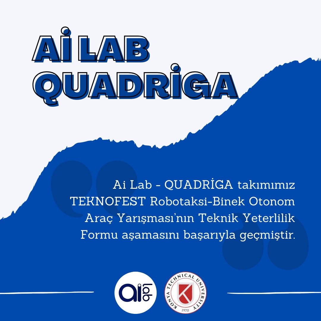 QUADRİGA takımımızı tebrik eder,diğer aşamalarda başarılar dileriz. 🤩🤩
⁦<a href="/teknofest/">TEKNOFEST</a>⁩ ⁦<a href="/KTUNEDU/">Konya Teknik Üniversitesi (KTÜN)</a>⁩