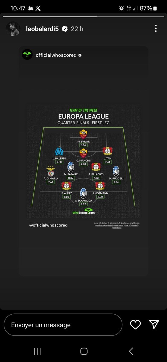 MohKhl's tweet photo. @Mars_South_Off Pourtant balerdi est dans l équipe type de la journée de ligue europa https://t.co/E8Ad21RCgA