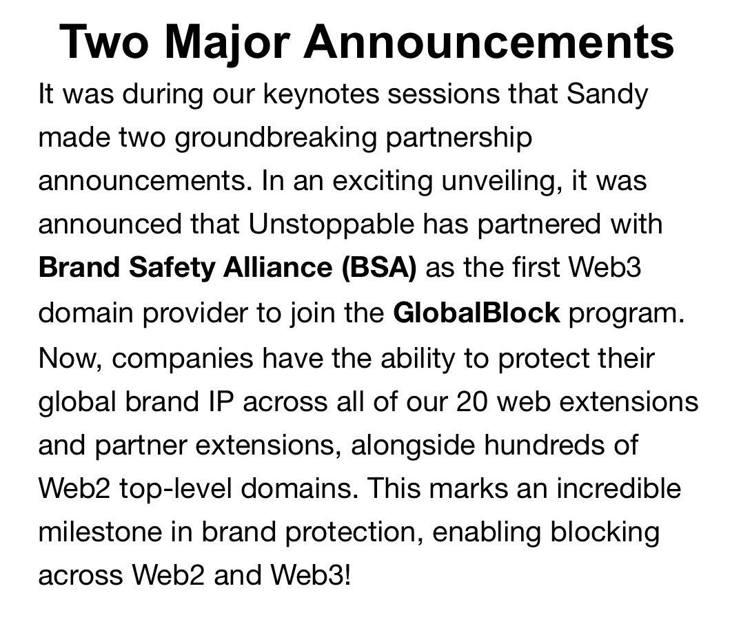 GM #Web3 & #UDfam 

UD is really pushing forward on an upward trajectory. Just look at some of the big names they have had meetings with at #NFTNYC2024 

Also, the announcement shows that UD understands the importance of your brand & your digital identity in rhe #CryptoSphere…