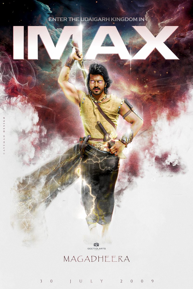 New @IMAX poster for #Magadheera ✨

@SKNonline @sivacherry9 @GeethaArts @AlwaysRamCharan @MsKajalAggarwal @GA2Official #RamCharan #IMAX