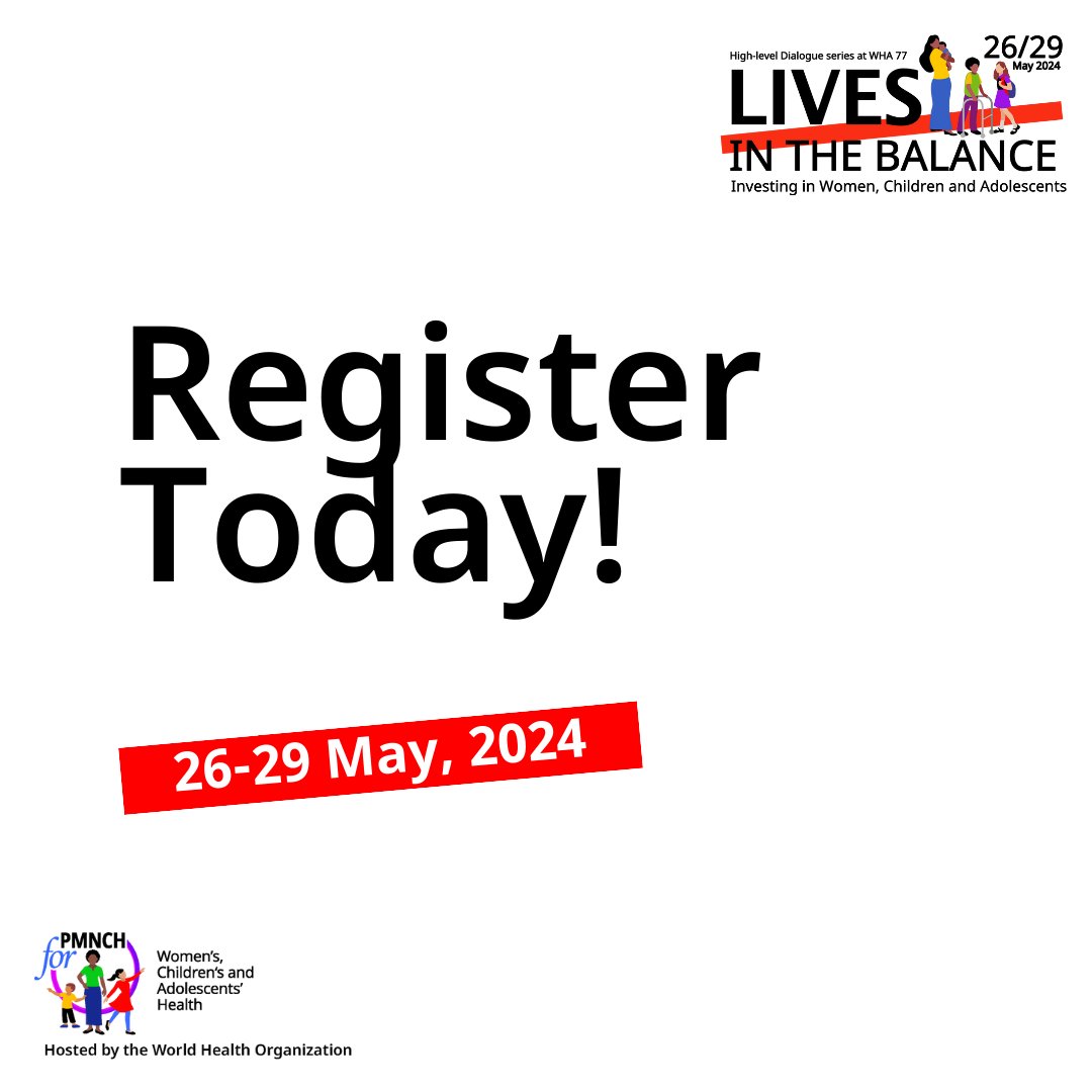 PMNCH's tweet photo. 📣 Registration is now OPEN for #LivesintheBalance: Investing in Women, Children and Adolescents. Join us for this special event series at #WHA77 for critical discussions for action & accountability among #WHA delegates. In-person & virtual
#ProtectThePromise #SDGs
👇
https://t.co/CverE8BIXj