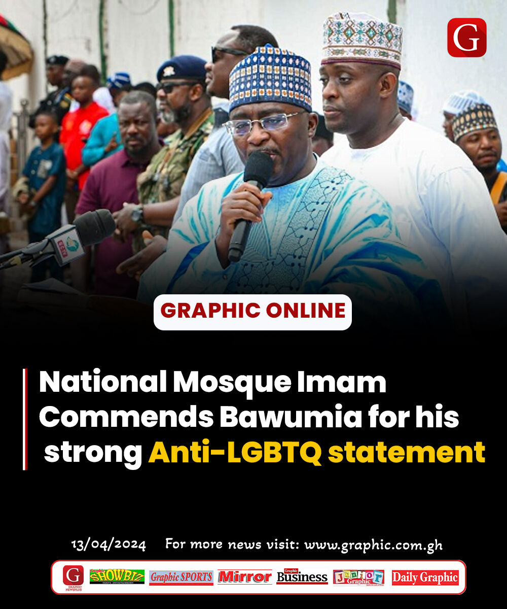 National Mosque Imam Commends Bawumia for his strong Anti-LGBTQ statement Read more here: graphic.com.gh/news/general-n… #GhanaNews #dailygraphic #graphiconline