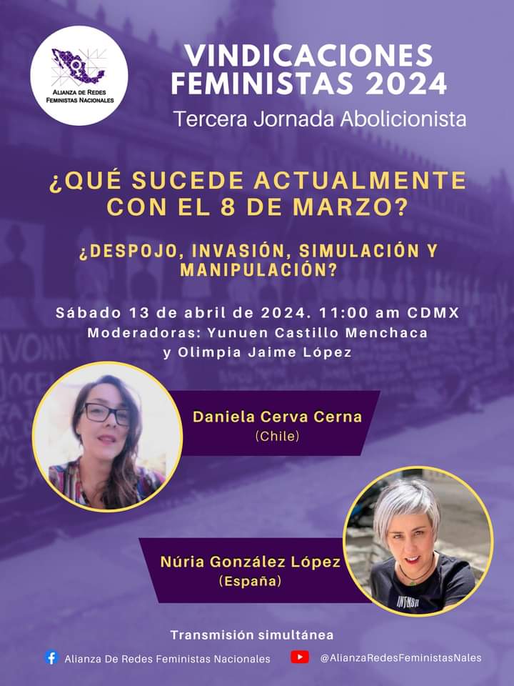 Jornada Abolicionista 2024
"¿Qué sucede actualmente con el #8M? 13 de abril 11 am

Puedes verlo en transmisión simultánea en nuestra página de Facebook o en nuestro canal de YouTube
youtube.com/watch?v=ZhMz2g…