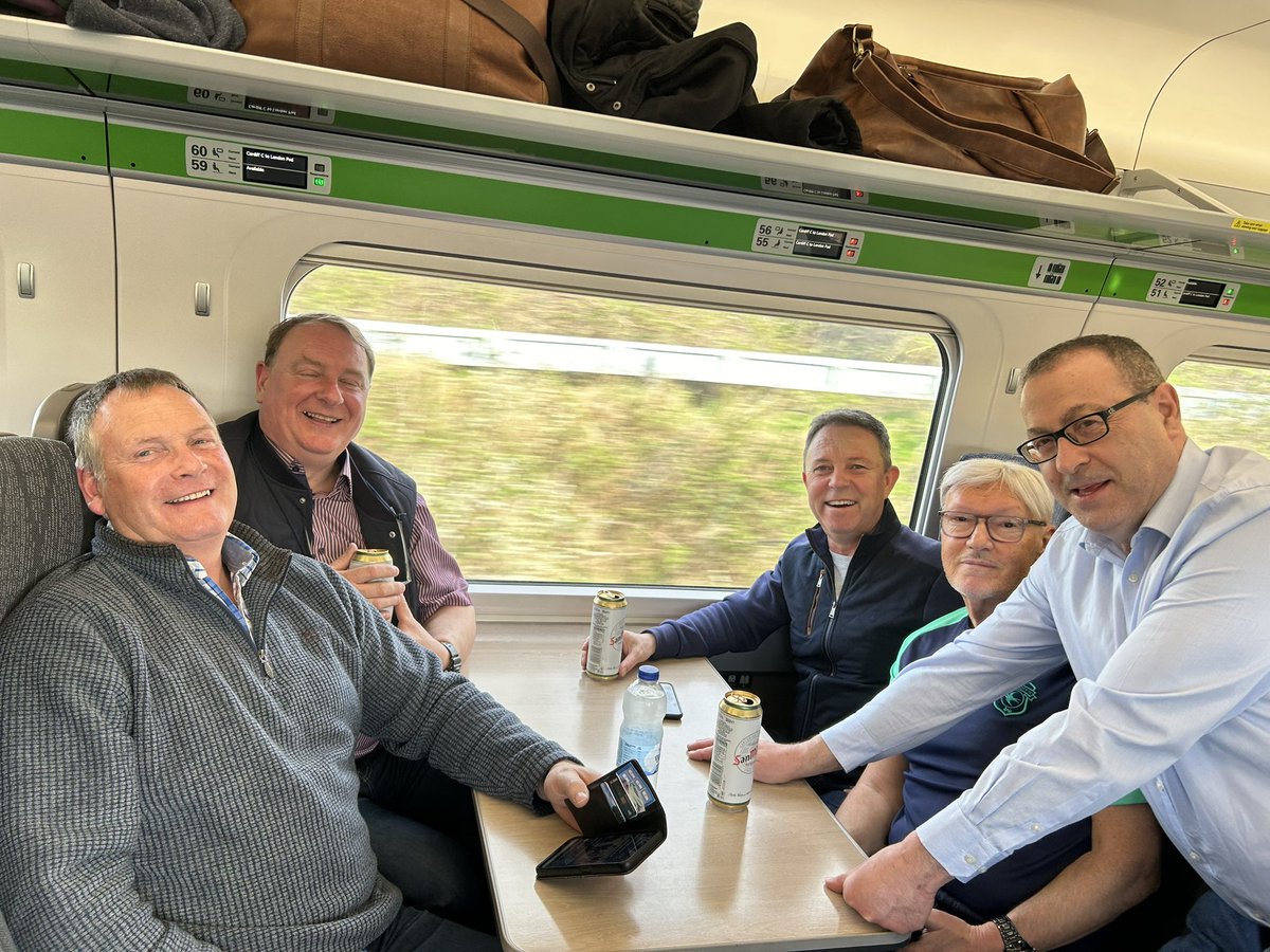 On way to Millwall with Tone, Marco, Russ & John - train rammed with Bluebirds fans! Looks like another great following today. We’ll try to bring home the points. Mine is the water by the way! #bulutsbarmyarmy