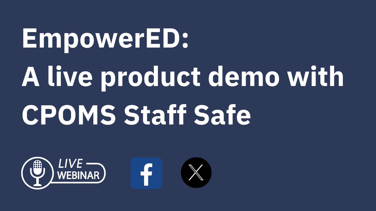 📢 Staff Wellbeing & Safeguarding Alert! Join us and Simon Howarth for a LIVE demo of CPOMS StaffSafe on the 17th of April at 3:30pm. Get ready for streamlined staff records + a sneak peek at the NEW custom forms and cases module! streamyard.com/watch/tfJ325mS…