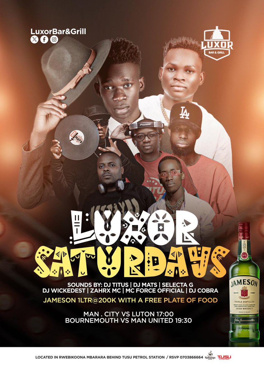 Get ready for a night full of fun and entertainment today , it's #LuxorSaturday ba dear. Let's meet at @LuxorBarMbra tonight.