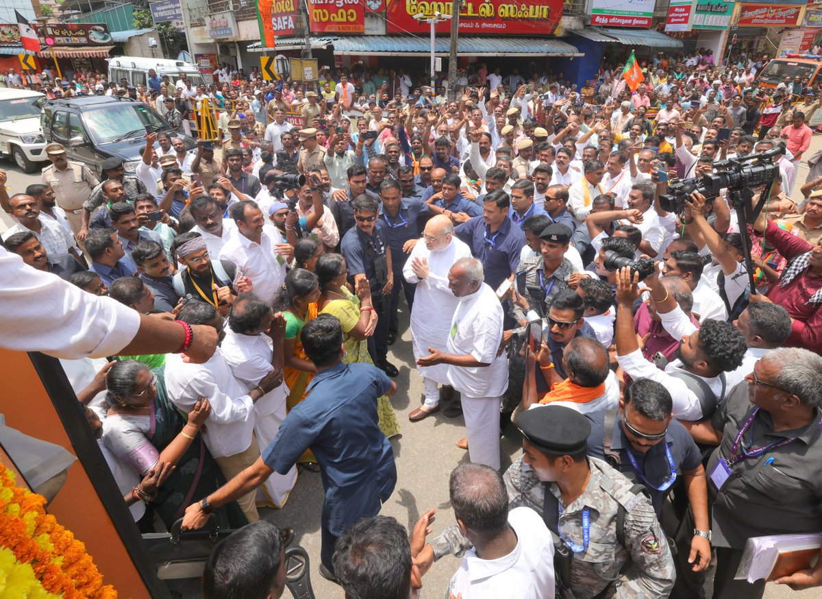 The tremendous support for the BJP at the Kanyakumari roadshow reflects the unwavering trust of the people of Tamil Nadu in Prime Minister @narendramodi Ji. It is only Modi Ji who has promoted the Tamil language and culture on the world stage.