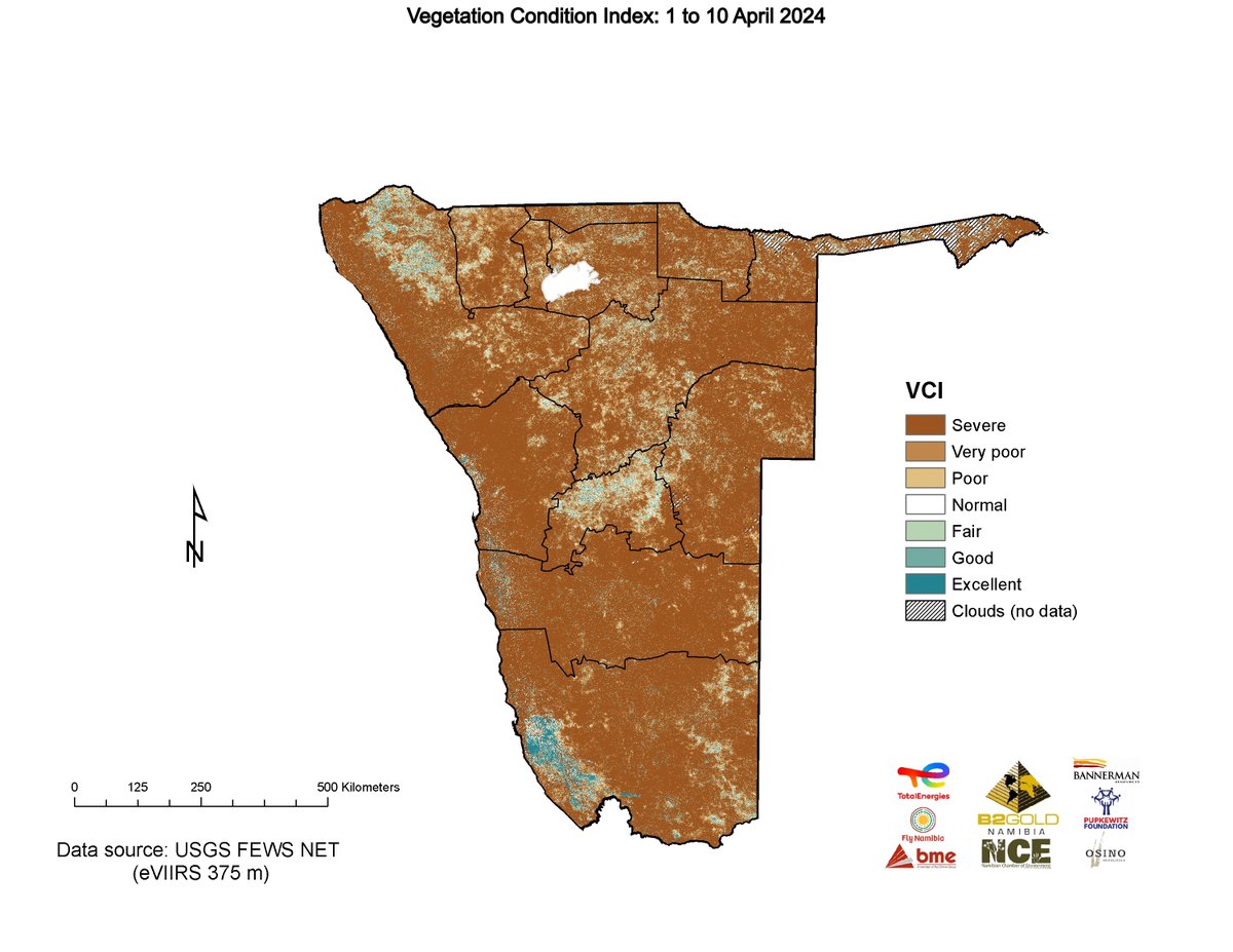 Serious drought conditions across the country. Government ministries and farmers must prepare accordingly! Food security will be threatened in many rural areas, and livestock/wildlife numbers should be managed carefully. namibiarangelands.com
