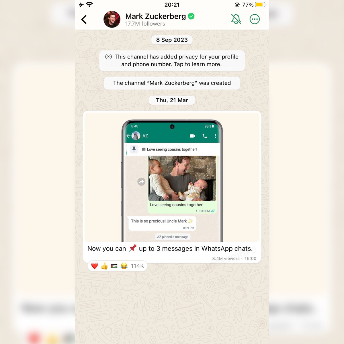 📝 WhatsApp beta for iOS 24.8.10.74: what's new? WhatsApp is working on a feature to track the view count of channel updates, and it will be available in a future update of the app! wabetainfo.com/whatsapp-beta-…