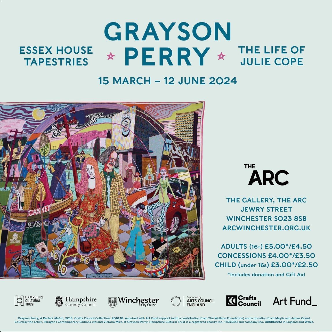 This exciting exhibition of stunning tapestries by multi-award-winning artist Grayson Perry continues at The Gallery here in Winchester. The exhibition runs until the 12th of June. To find out more and book tickets click here: buff.ly/49PeHOl