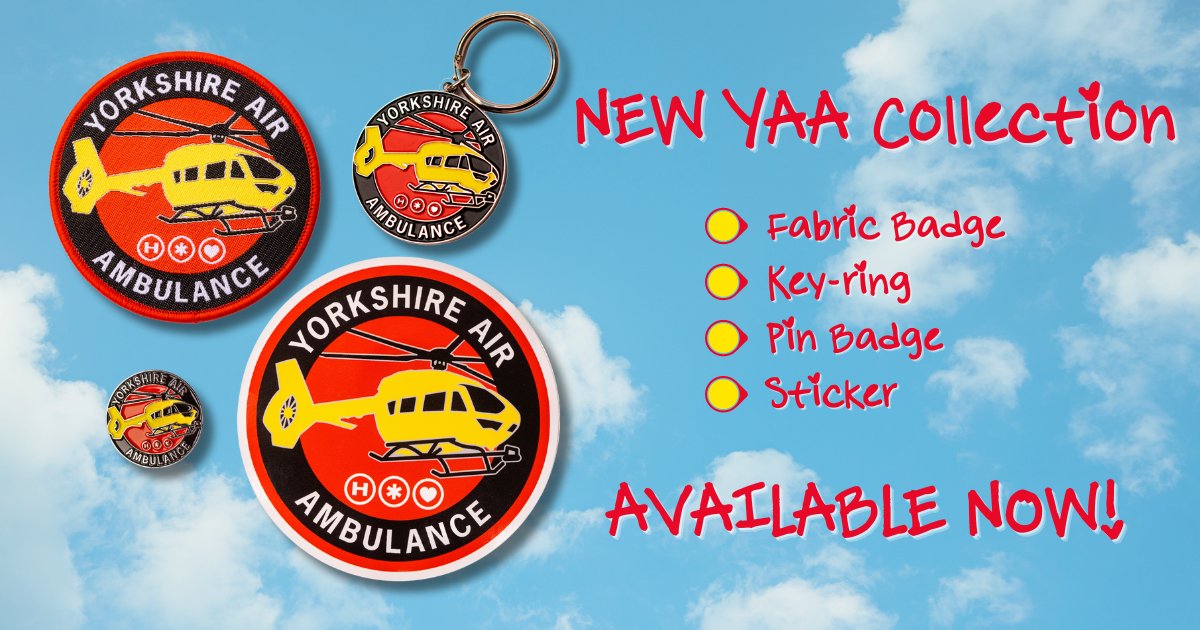 Show your support for Yorkshire Air Ambulance with our BRAND NEW 4-piece collection! Available now for just £10! Items are available to purchase separately, head to our website at yaa.org.uk/product/produc… #OnlineShop #Support #Yorkshire #AirAmbulance #AlwaysReadyAlwaysThere