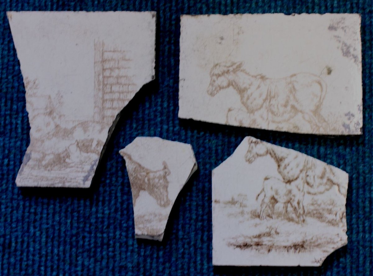 Before the #Museum took up residence on Terrace Road, the #PeakHydropathicHotel was at home here. 🏚️ Remains of some of the ceramic wall tiles from the hotel sit safe in the #MuseumStore, including these animal transfer designs. We've spotted cats and kittens for #Caturday. 😻
