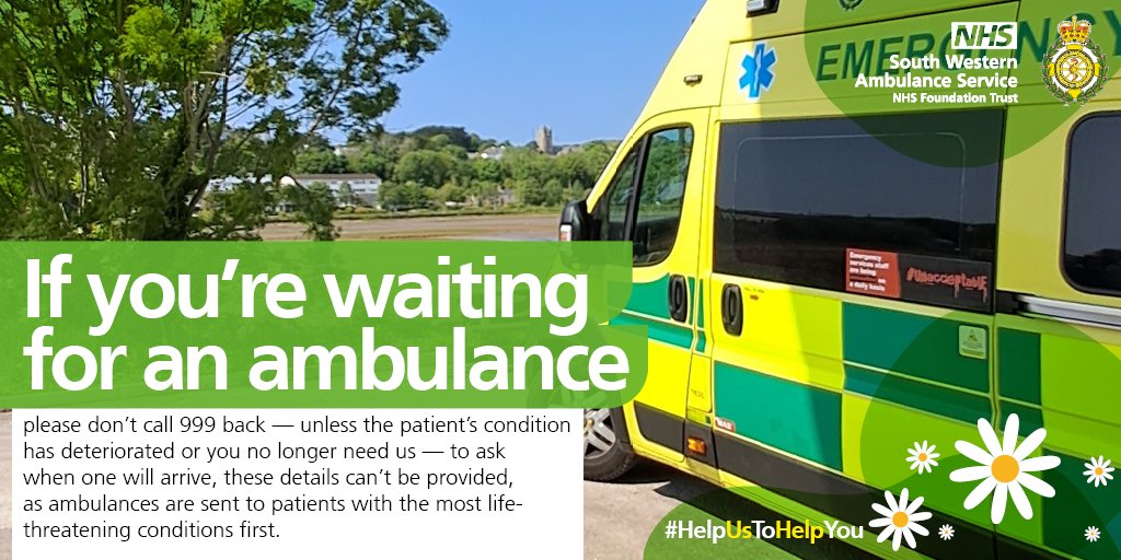 If you’re waiting for an ambulance, please do not ring back to ask for an estimated arrival time. 📞🚨 Only call back if the patient’s condition deteriorates or you no longer need our help. 🚑 #HelpUsToHelpYou #MakeTheRightCall