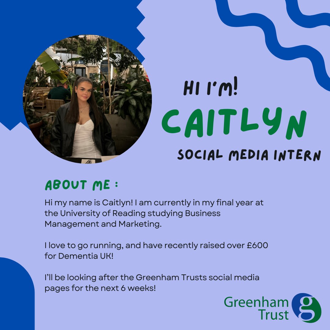 Hi I'm Caitlyn, the new social media intern💚 I'm excited to be given the opportunity to work on Greenham Trusts social media pages! Keep an eye out for posts containing important information👀 #GreenhamTrust