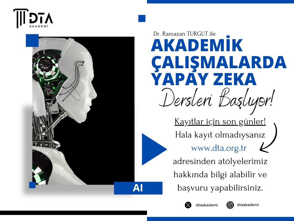 Dersler 15 Nisan Pazartesi günü başlıyor! Atölye sadece canlı gerçekleştirilecek olup kayıtları kurs olarak Portalımıza yüklenmeyecektir. (Sadece kayıt olan kullanıcılar 30 gün boyunca ders kayıtlarına erişebilecektir.) Son Başvuru Tarihi: 15 Nisan 19.59 kursadresi.com/course-detail/…