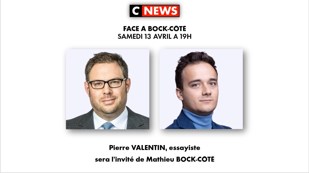 Ce soir, 13 avril, 19h, à Face à Bock-Côté, sur CNEWS, j'aurai le grand plaisir de recevoir Pierre Valentin. Au grand plaisir de vous retrouver !