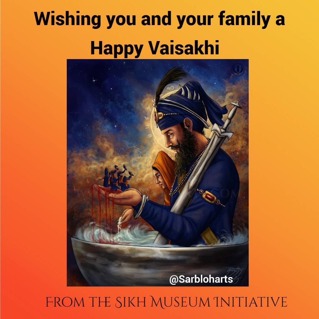Wishing everyone a Happy Vaiskahi. Image @sarbloharts now exhibiting at our Contemporary Sikh Art Exhibition, Leicester. #sikh #sikhs #vaisakhi