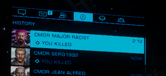 Yup, during the stream I killed CMDR Major Racist... #EliteDangerous #KPOP #Twitch