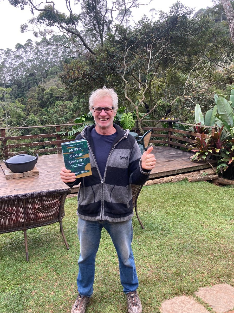 On the far side of the Atlantic in Brazil, the coastal rainforests have been destroyed almost to the same extent as in Ireland. But this guy Rainer (very apt name!) with my book has been restoring a patch at Itororo Lodge by clearing non-native vegetation. It CAN be done. 🌎