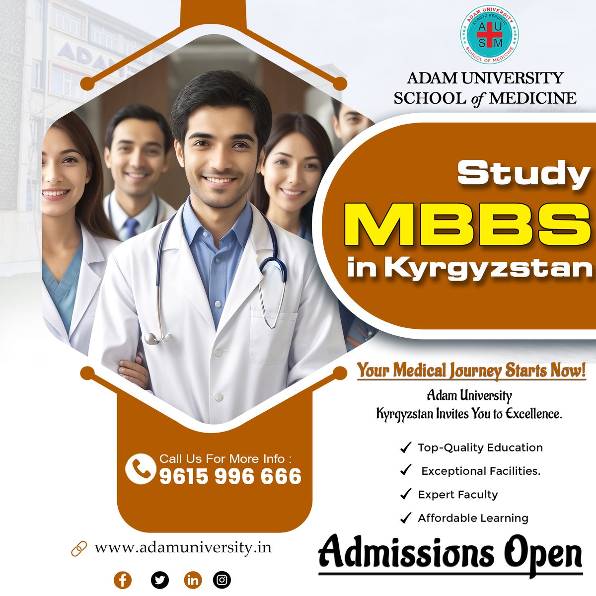 adamedu_in's tweet photo. Ready to start your medical journey? #AdamUniversity #Kyrgyzstan offers top-quality #education.
Admissions open
Contact #WisdomOverseas at 9615 996 666 to begin your journey! 🎓✈️
VISIT:https://t.co/aFqWak6GsN
Subscribe Link: https://t.co/U6tW3fI27a
#MBBSinKyrgyzstan #kyrgyzstan https://t.co/X2JQiRsNta