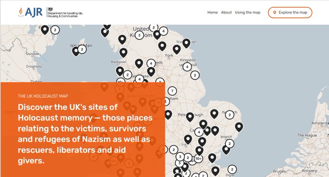 On this International Day for Monuments & Sites, take some time to explore our friend's @TheAJR_'s fascinating Holocaust Map site/resource: ukholocaustmap.org.uk @AJRefugeeVoices @AlexMaws @luhc