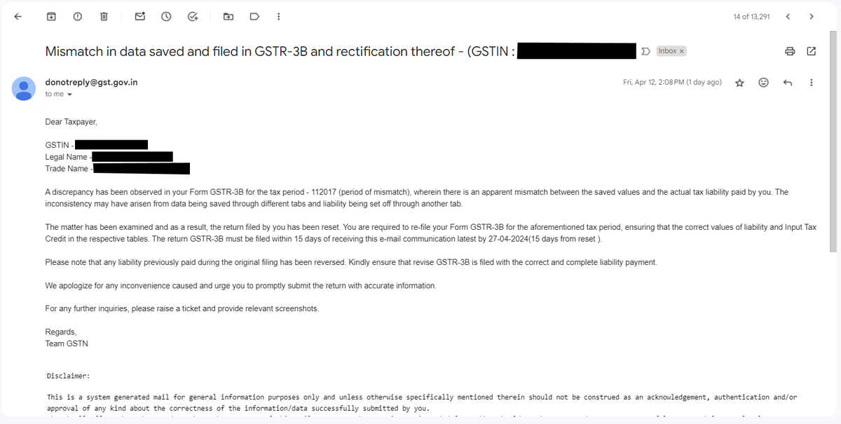 CAamanmittal's tweet photo. GSTIN asks to Re-Efile GSTR-3B & make rectification for the period 11/2017 in April 2024- Almost after 6 Years 

Assessee furnished GSTR-3B for 11/2017 and due to technical glitch in the System Short paid Tax of Exact Rs 600000/-

During 2022, DGGI issued a summon in a separate case to the assessee. During the course of Investigation, the assessee on own motion paid the Differential Tax thru DRC-03 against which the Department as already issued DRC-04 aknowledging the payment of above Tax.

Now how will the assessee rectify when the tax has already been paid. 

@cbic_india @AbhasHalakhandi @abhishekrajaram @BimalGST