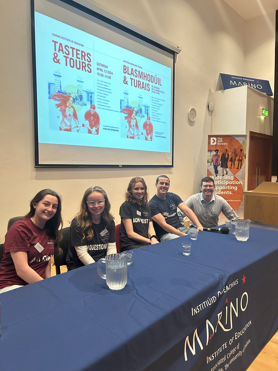 Kicking off the day with a panel of our students and SU president talking about studying here at MIE @MIECampusLife #tastersandtours #teachingireland