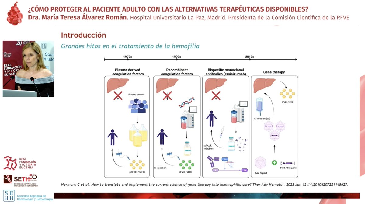 📹 ¿Cómo proteger a los #pacientes adultos con #hemofilia? La Dra. María Teresa Álvarez, @Malvarezroman, expone las alternativas terapéuticas disponibles para brindar el mejor cuidado 👉youtube.com/watch?v=QU2osj… #DíaMundialdelaHemofilia #WHD2024 #DíaMundialHemofilia