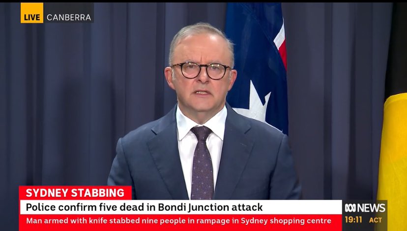 Bondi stabbing: PM Albanese says AFP activated in investigation, in contact with ASIO - says too early to speculate on motive or any terror link