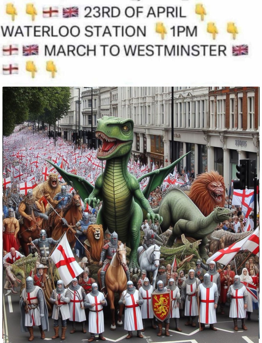 Football Lads meet at 12pm at Waterloo Station for this, let's start celebrating St George's Day again properly, time to MAKE ENGLAND GREAT AGAIN. Share, Share, Share 🇬🇧

#rememberengland #millionmarch #stgeorge #saintgeorge #westminster #Waterloo #makeenglandgreat