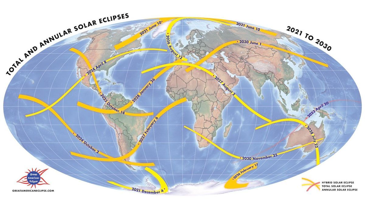 Top total solar eclipses to look out for over the next decade buff.ly/3UbNy2q Want to experience totality again? Here are the next seven total solar eclipses across the world, from Alaska to Australia. Credit @jamieacarter @SPACEdotcom #astronomy #eclipse #moon #space