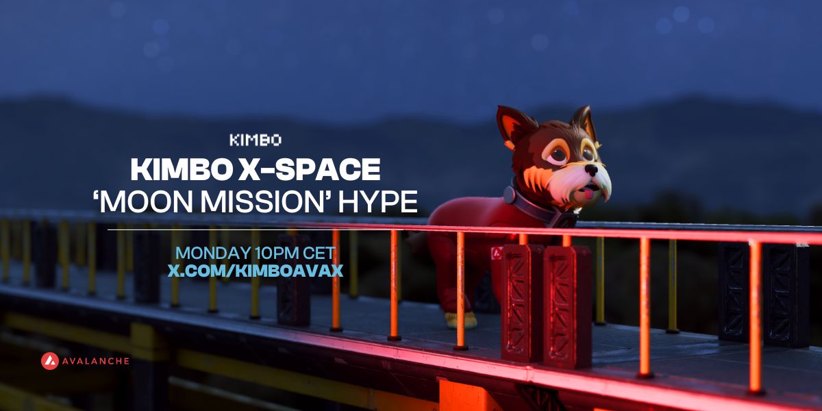 NEW $KIMBO SPACE 🐶🔺 Are you ready for the @KimboAvax Moon Mission campaign?! Spread to word, engage and be prepared.💪 During this space we are going to giveaway $1000,- worth of $KIMBO, so make sure to set your reminder and tune in! 📅 Date: Monday, April 15th, 2024 🕒