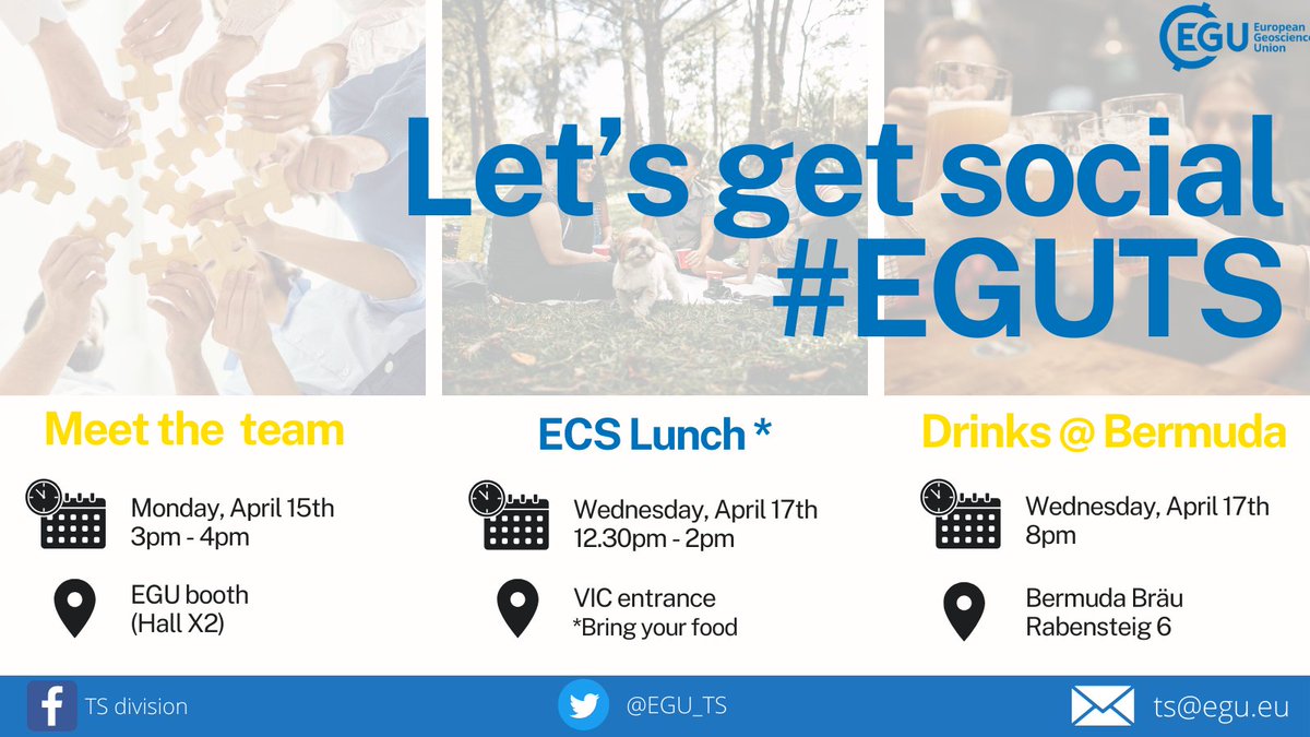 EGU TS Division (@egu_ts) on Twitter photo 🎉 Calling all #EGU24 attendees! Join our division for some fun-filled social events! Get to know our team, meet fellow ECS members, and unwind with drinks.
It's the perfect opportunity to network and connect! Details in the flyer. 🥂 #networking #geoscience
<a href="/EuroGeosciences/">European Geosciences Union</a> 🎉 Calling all #EGU24 attendees! Join our division for some fun-filled social events! Get to know our team, meet fellow ECS members, and unwind with drinks.
It's the perfect opportunity to network and connect! Details in the flyer. 🥂 #networking #geoscience
<a href="/EuroGeosciences/">European Geosciences Union</a>