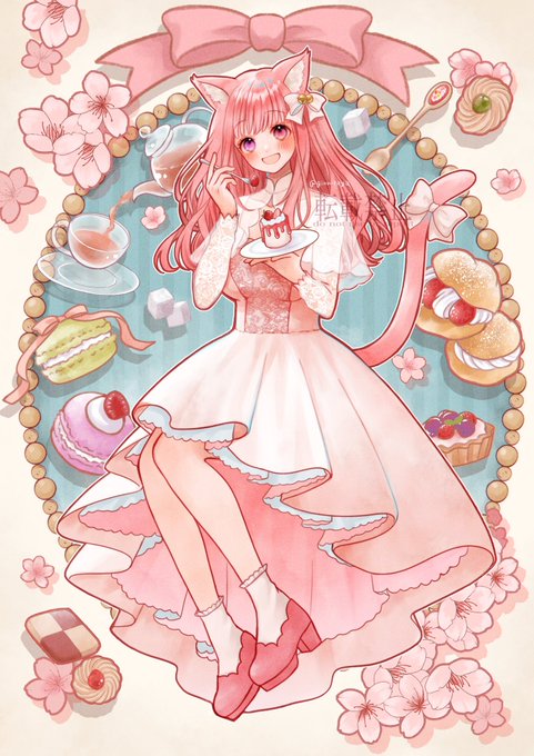 「cake slice teacup」 illustration images(Latest)