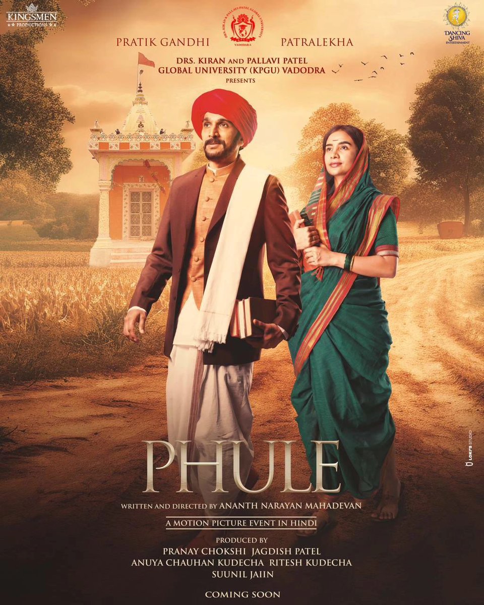 Pratik Gandhi as Mahatma #JyotiraoPhule and Patralekha as his wife wife #SavitribaiPhule in the biopic titled #Phule . The film - currently in post-production stages - is slated for release this year. . #OCDTimes #PratikGandhi #Patralekha #Phule