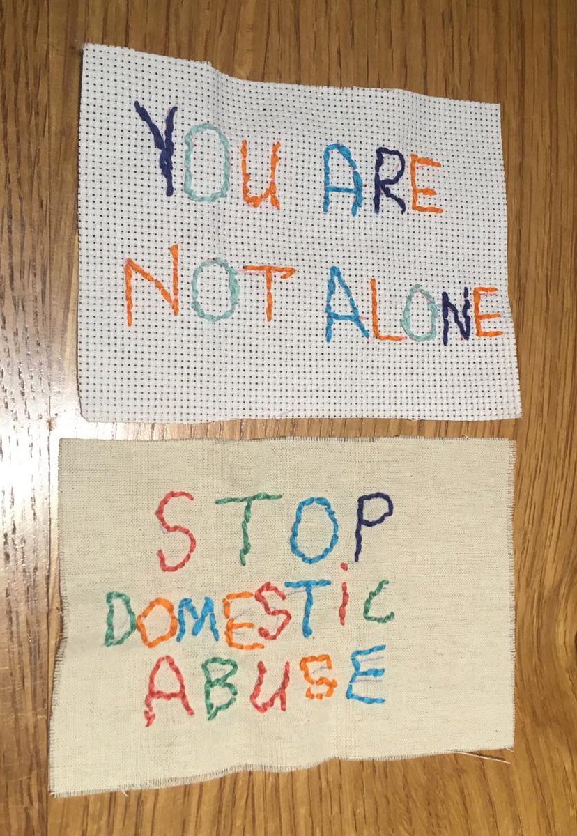 Work in progress - we’re stitching messages of encouragement for women. You can help raise awareness to ‘stop domestic abuse’. #women #endviolenceagainstwomen #sibelfast #sibelfast16days2024 #sigbi #soroptimist #craftivism #womensupportingwomen