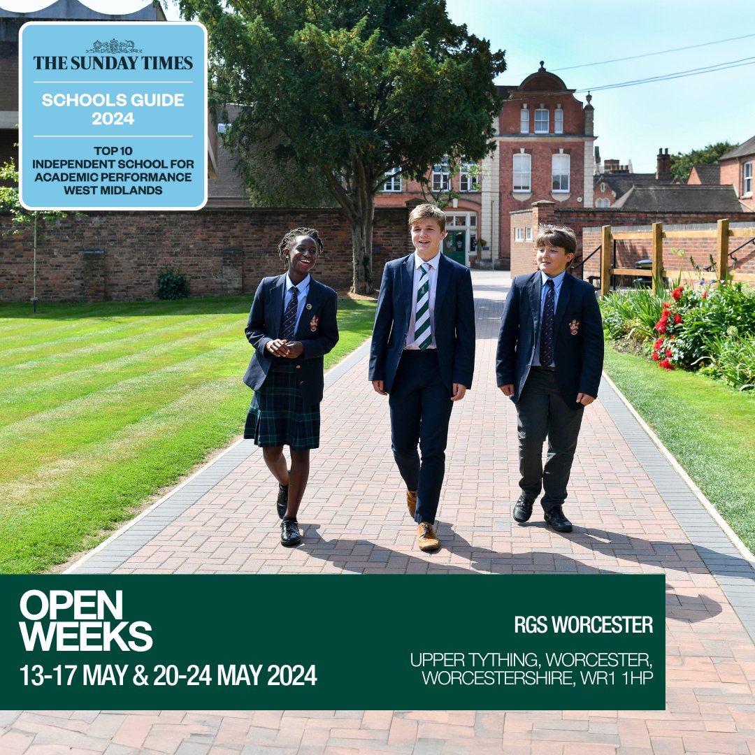 📣 📅 Open Weeks - 13-17 & 20-24 May 2024 📅 📣 An outstanding independent education for children aged 11-18 Explore the outstanding academic provision, breathtaking Co-curricular opportunities and exceptional pastoral support that RGS has to offer. 🔗 loom.ly/7L9JplI