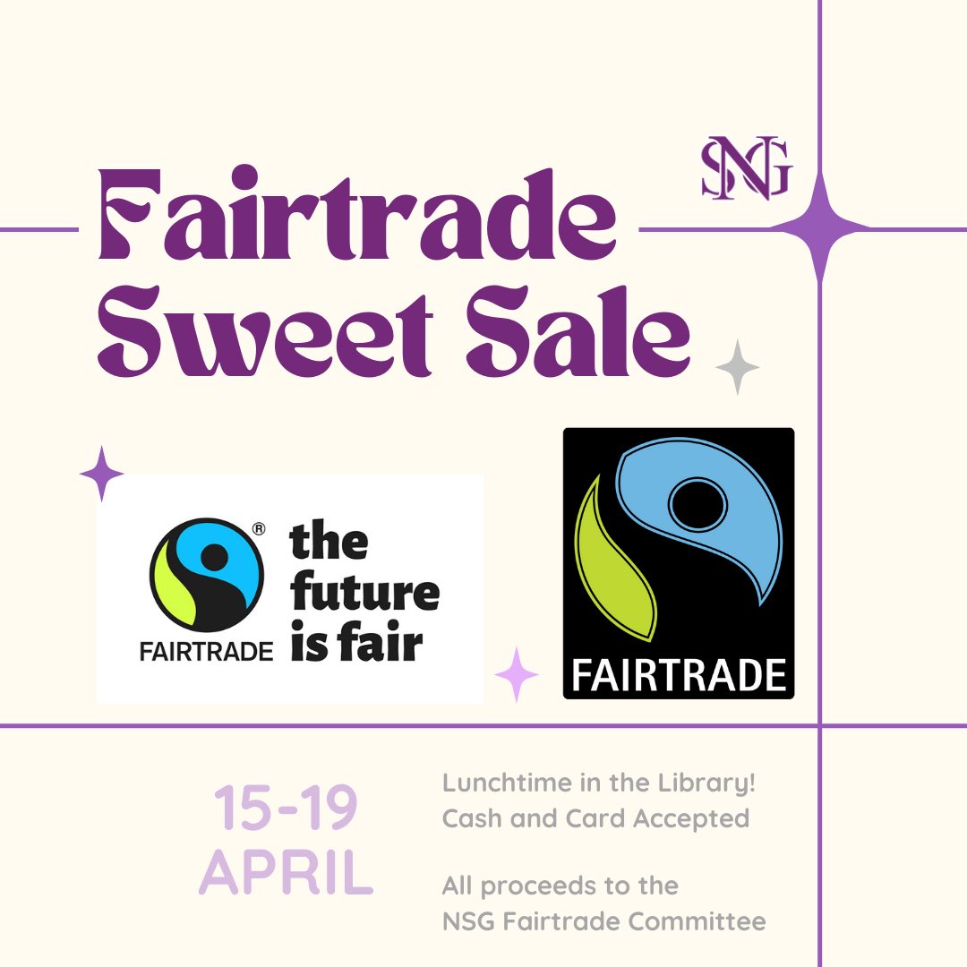 🍬All next week - Fairtrade Committee student leaders, Alice & Liyana, will be selling @FairtradeUK sweets in the library over lunchtime 🍬 #fairtrade #thefutureisfair