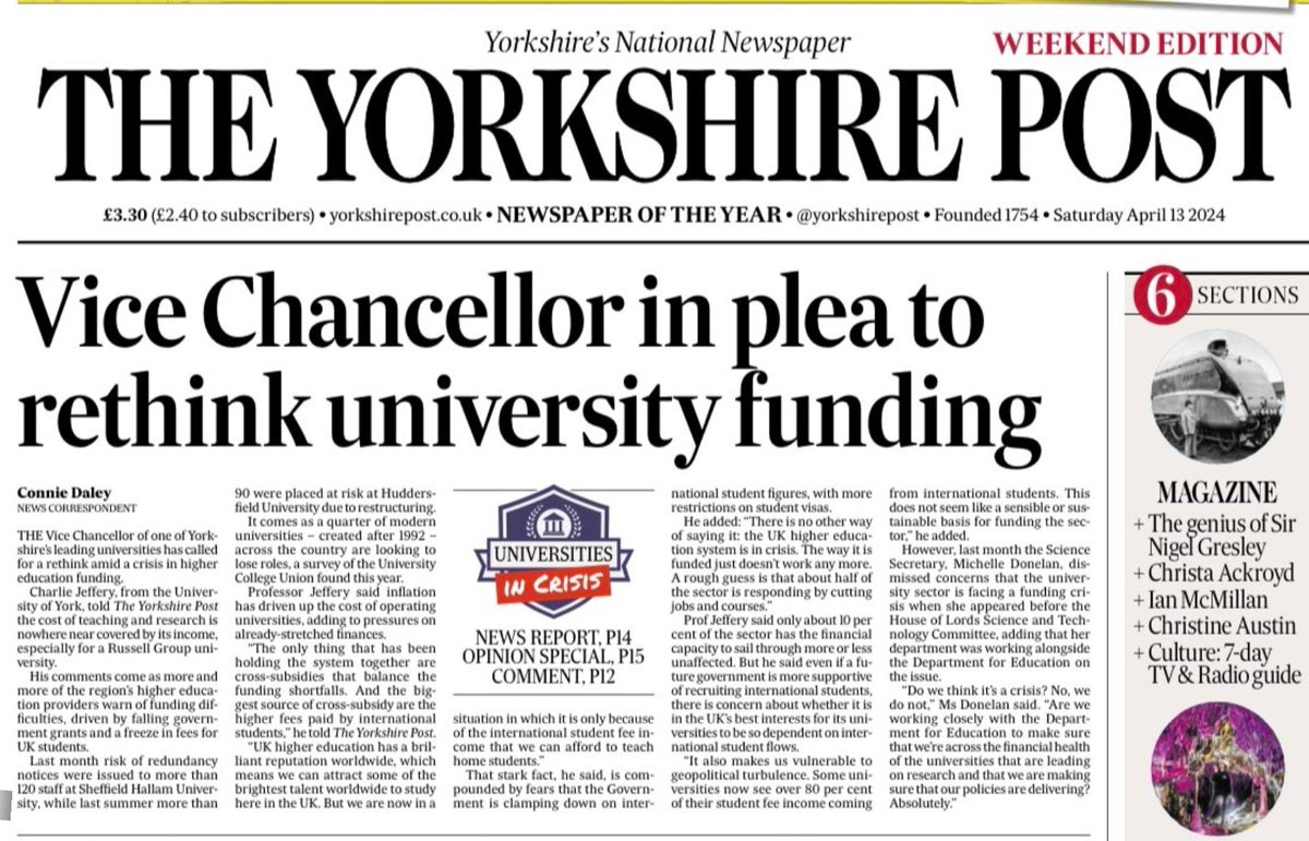 Now the University of York sounds the alarm. The situation in our universities is critical: only a tenth of them have the resources to weather the storm. We cannot wait for Labour to take power in November. Act now.