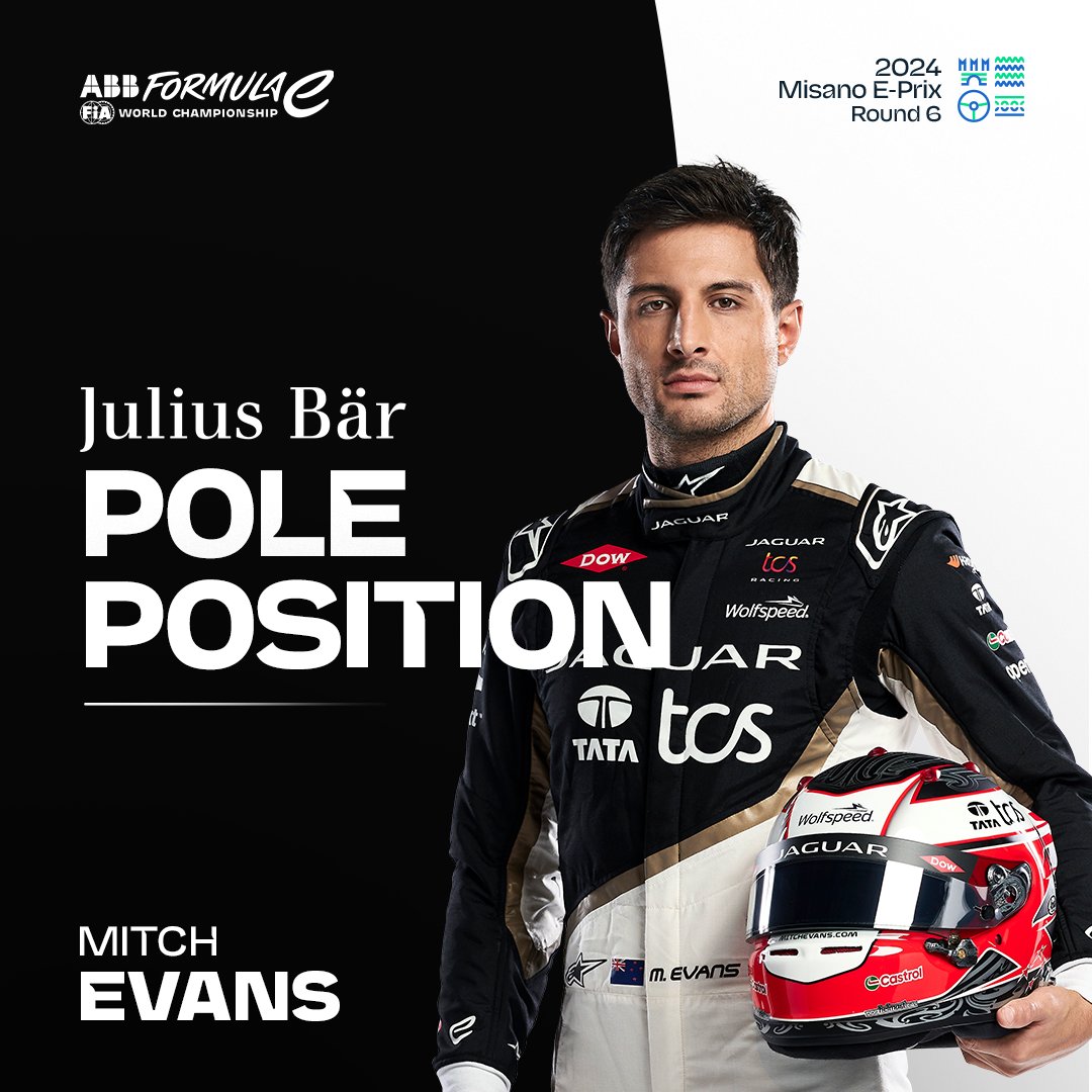 ⚡️ @MitchEvans_ STICKS IT ON POLE IN MISANO! The @JaguarRacing man secures the @JuliusBaer Pole Position at the inaugural #MisanoEPrix 🇮🇹