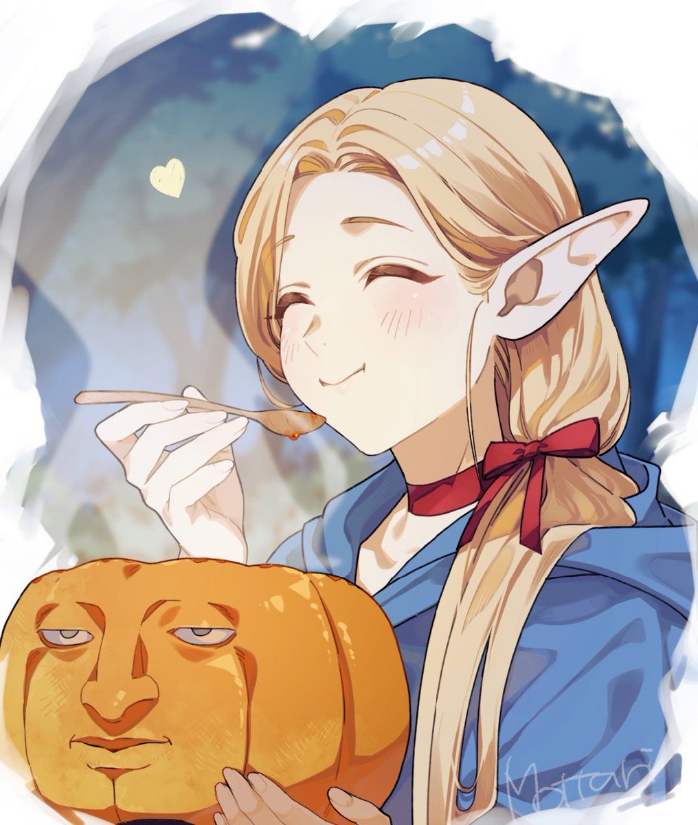 marcille donato 1girl solo long hair open mouth blonde hair holding ribbon  illustration images