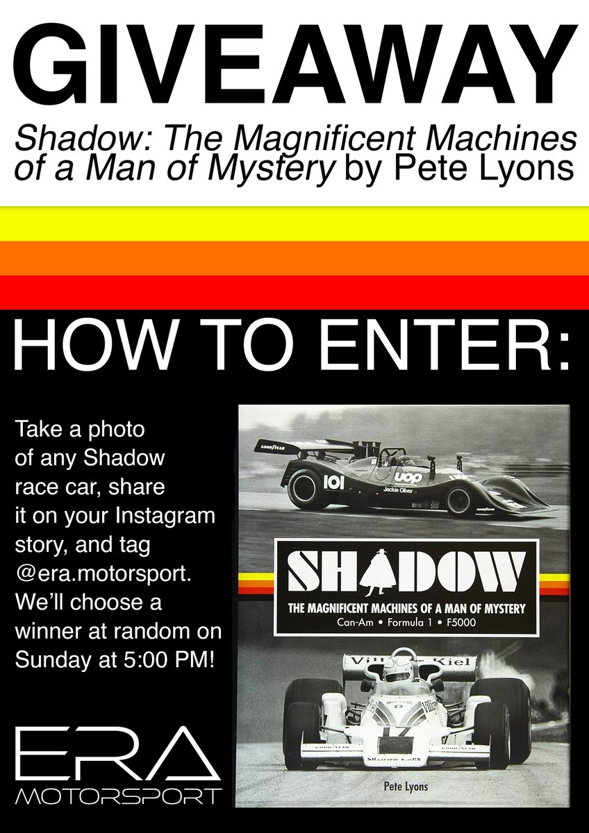 GIVEAWAY! For those of you at #81MM, here's your chance to win the ultimate Shadow history book. Take a photo of any Shadow race car and post it on Instagram stories tagging us, and we'll cose a winner at random Sunday at 5:00 PM! #Goodwood