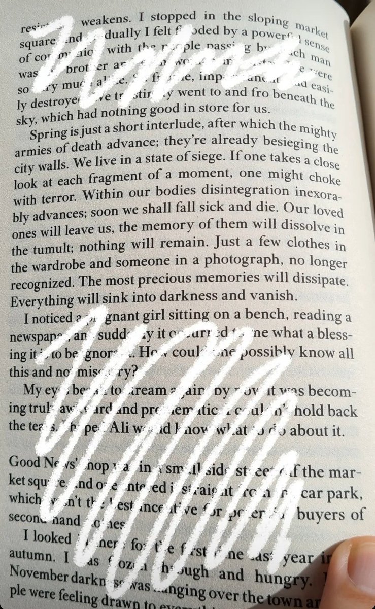 @bertsbooks Sat in the sun reading Driving Your Plow Over the Bones of the Dead by Olga Tokarczuk. I'm finding it deeply moving and thought provoking