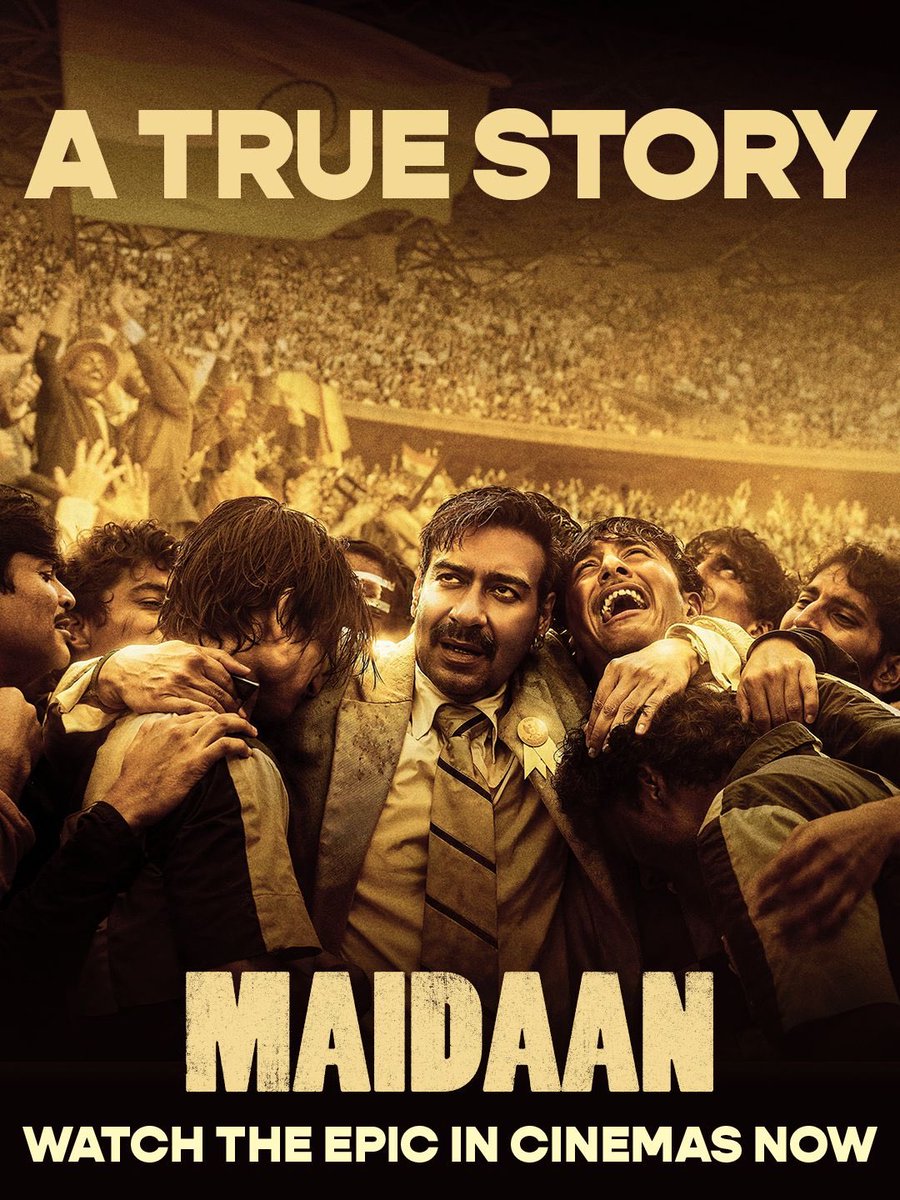 SGanguly99's tweet photo. Don't miss out on the cinematic experience of #Maidaan, a captivating portrayal of India's legendary football coach, Syed Abdul Rahim, and the golden era of Indian football. Witness the iconic Indian football stars brought back to life on the big screen in this must-watch Indian sports film.