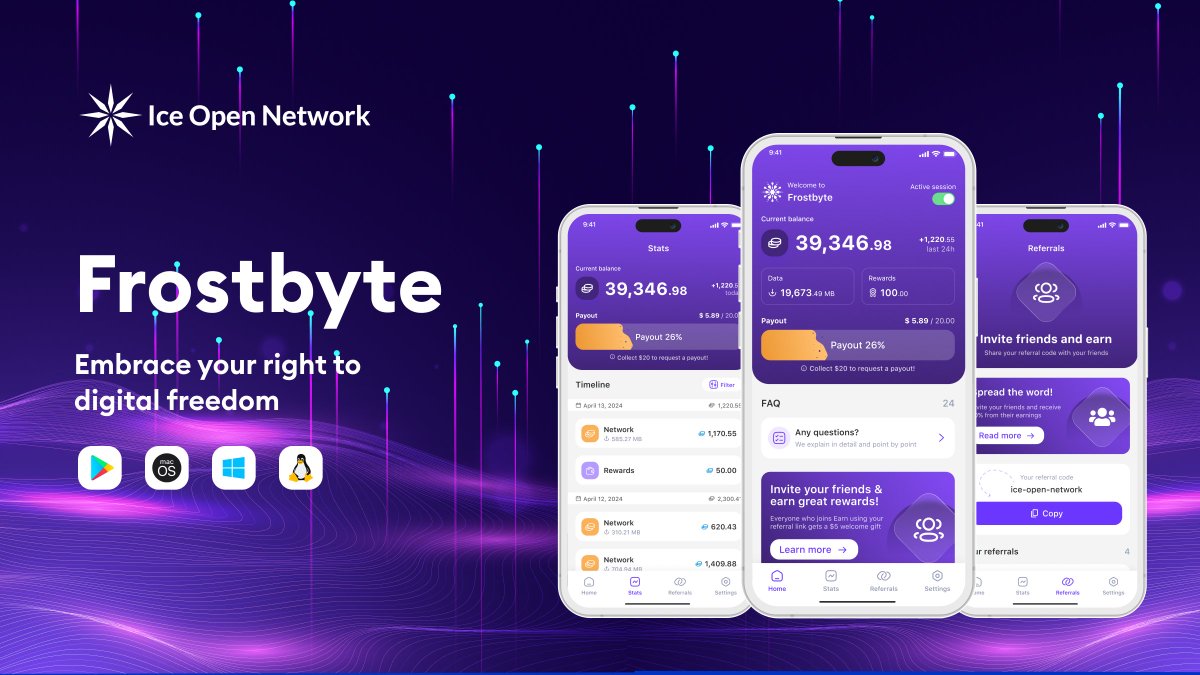 🌟 The #Frostbyte app launches this month and will be available on Android, Windows, Mac, and Linux.

👉 Part of #IONLiberty, Frostbyte is your gateway to digital freedom in an era of increasing censorship. Secure, swift, and unfiltered—empower your digital life. 🛡️✨…