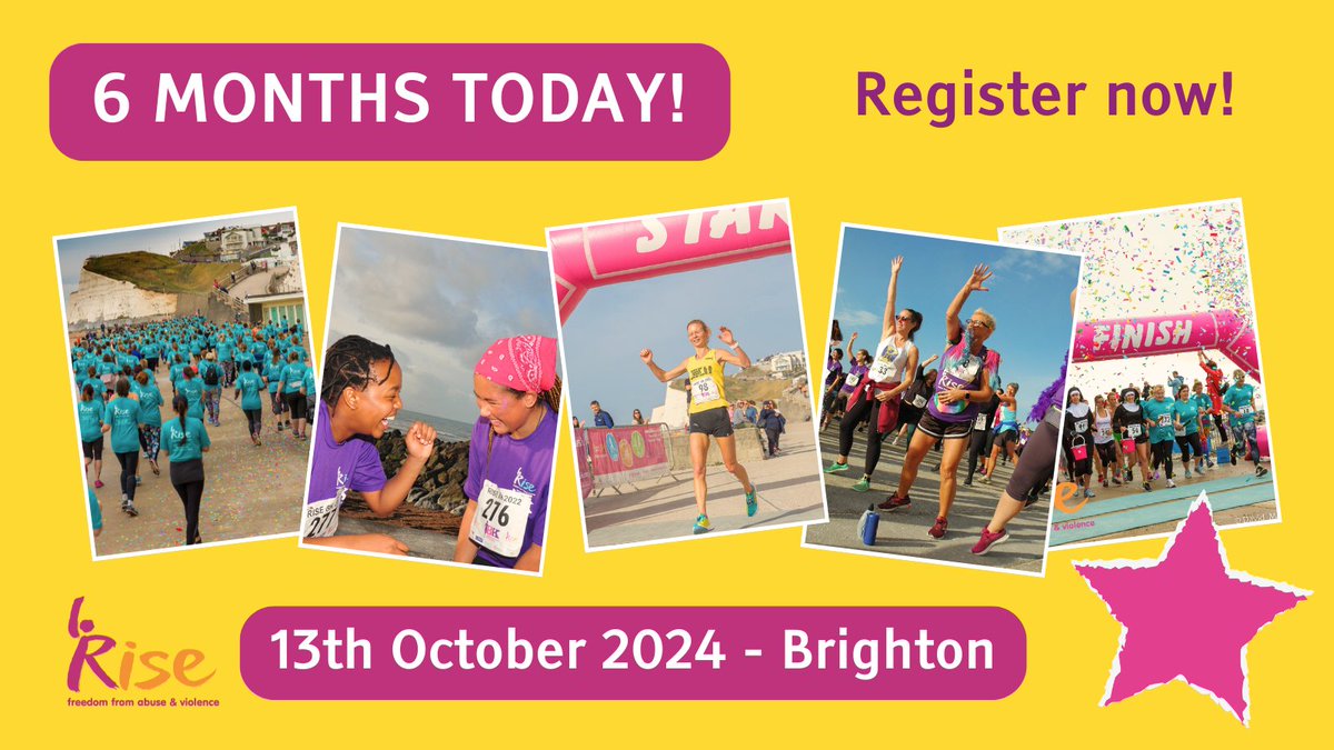 SIX MONTHS TO GO! 🏃🏾‍♀️ Our iconic 8K Undercliff Run for Women returns Sunday 13th October 2024 and YOU can run and raise funds for our work as Brighton and Hove's domestic abuse charity. Sign up here ➡️ buff.ly/3s341Lg