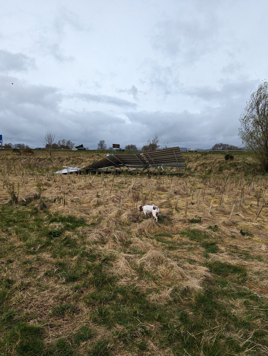 David_Brash's tweet photo. @PH_Contact - Can you please arrange for this sign to be picked up and removed? More and more bits breaking off and moving around the field. Weavers Gait, Kinross. Cheers. https://t.co/dBMMKBbHDf